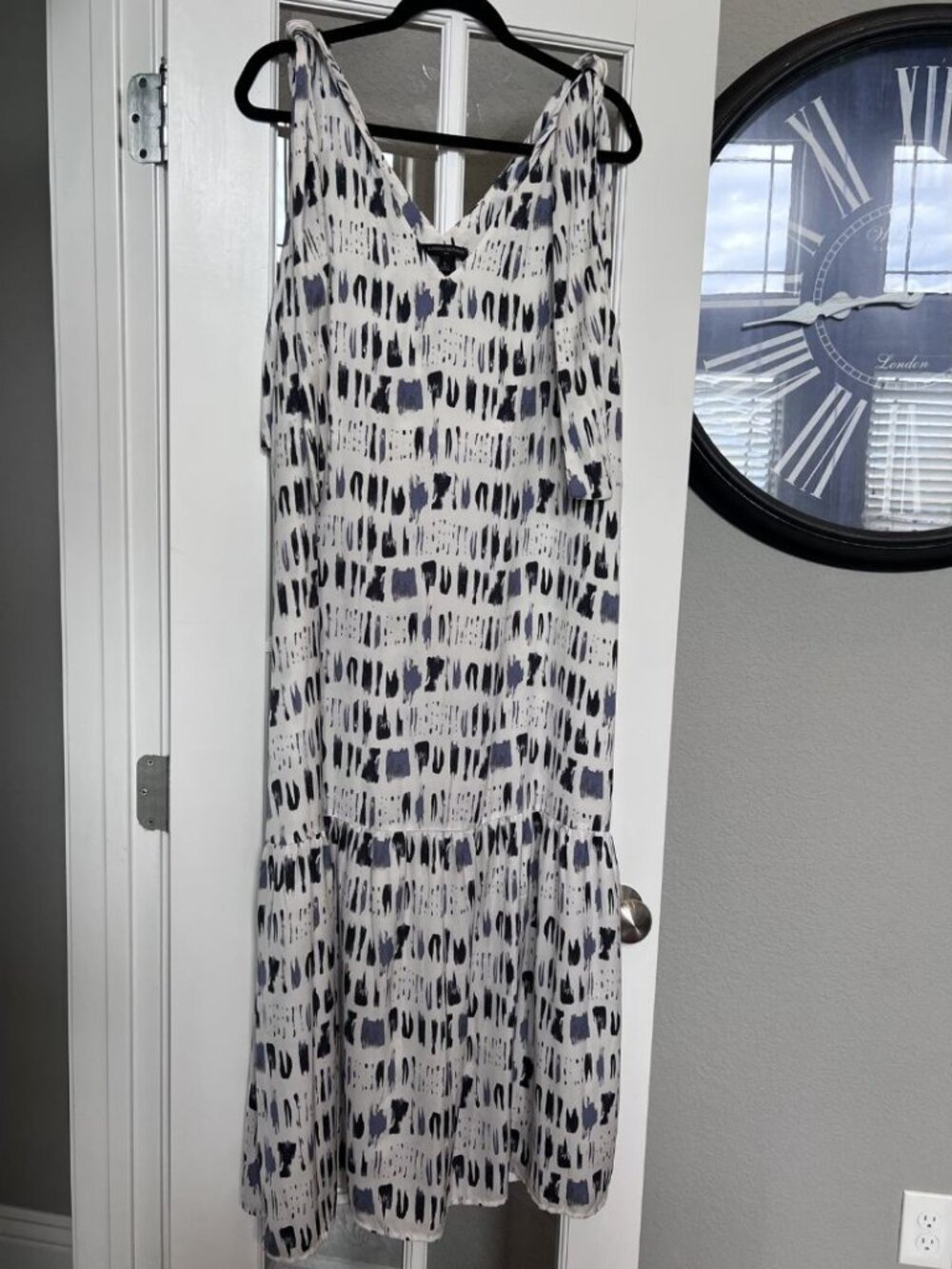 Banana Republic Factory Abstract Tie Shoulder Midi Dress